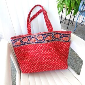 Vera Bradley Vintage Grand Tote Americana Red